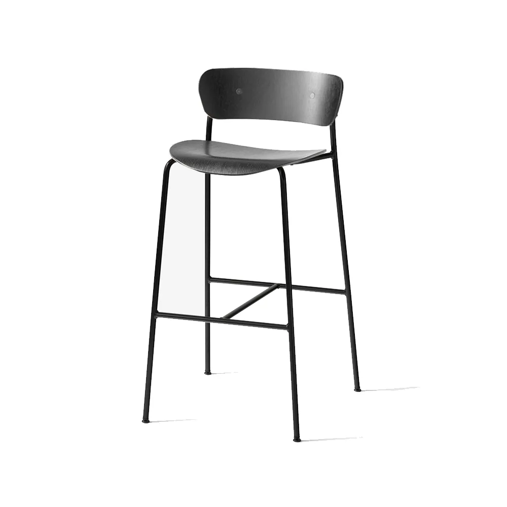 Pavilion AV9 barstool, Black, steel legs &Tradition