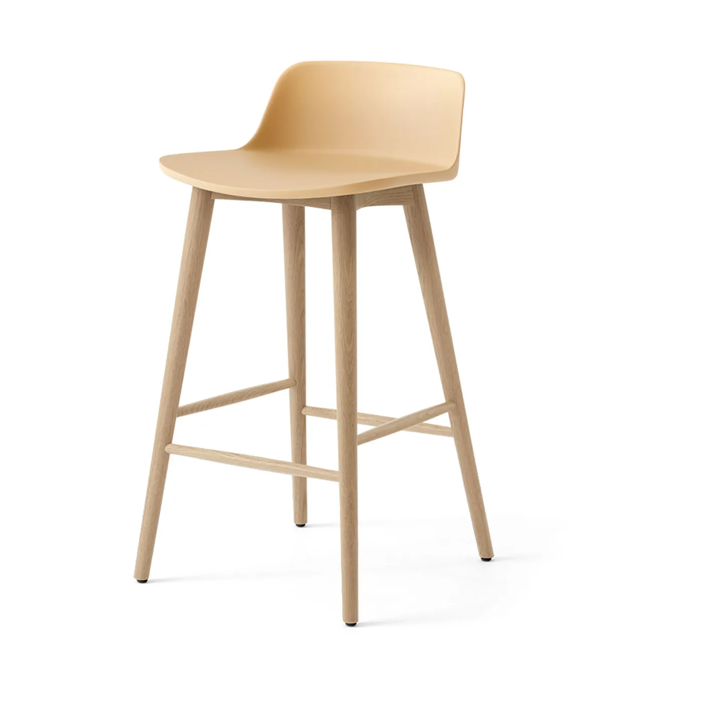 Rely HW118 bar stool, Beige sand-lacquered oak, 65 cm &Tradition