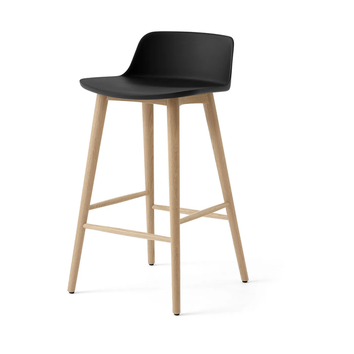 Rely HW118 bar stool, Black-lacquered oak, 65 cm &Tradition