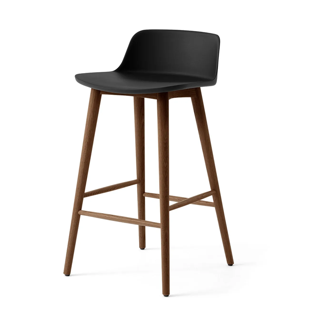 Rely HW118 bar stool, Black-lacquered walnut, 65 cm &Tradition
