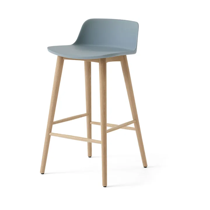 Rely HW118 bar stool - Light blue-lacquered oak, 65 cm - &Tradition