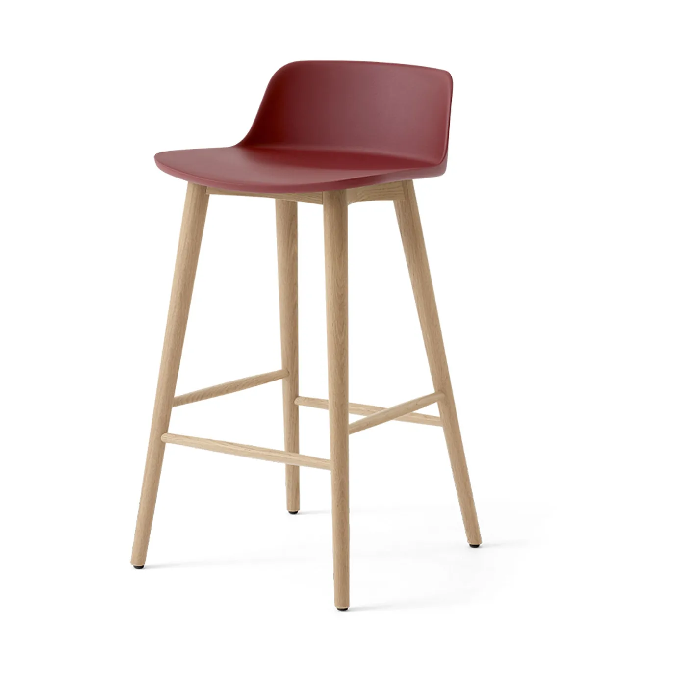 Rely HW118 bar stool, Red brown-lacquered oak, 65 cm &Tradition