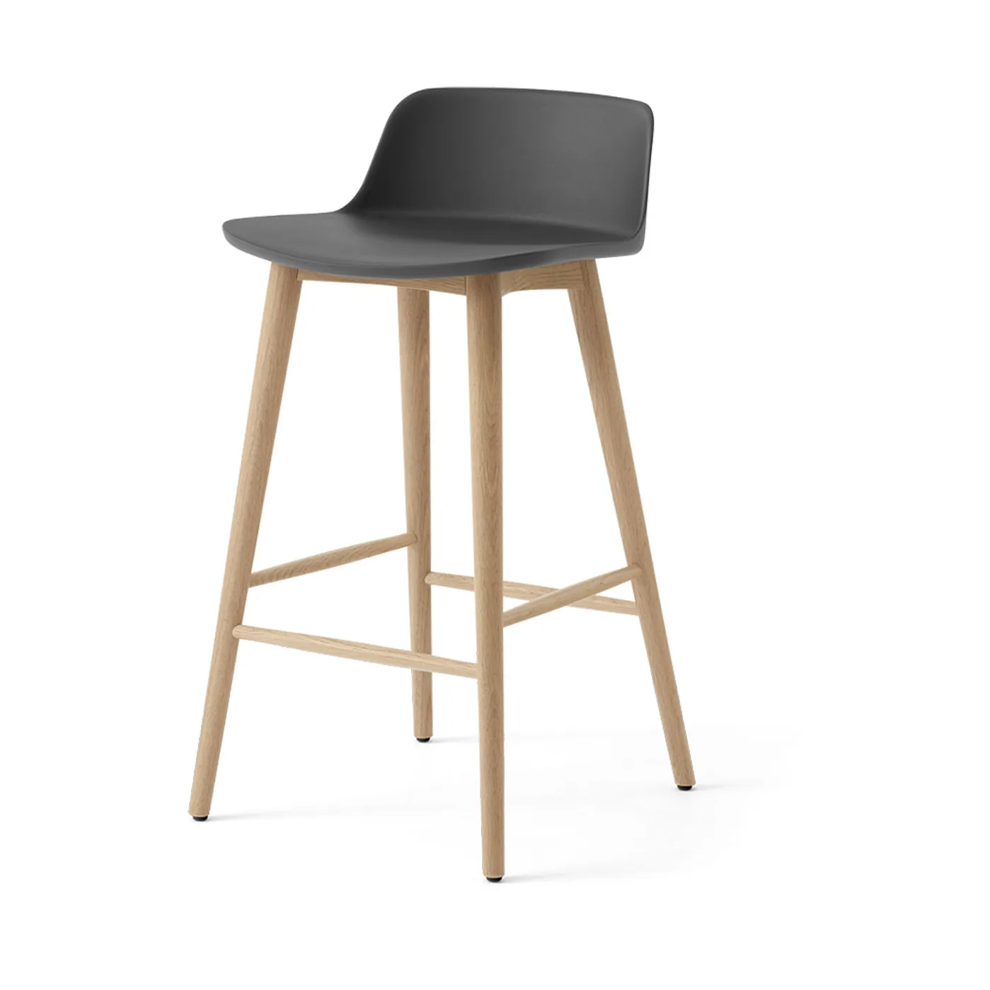 Rely HW118 bar stool, Stone grey-lacquered oak, 65 cm &Tradition