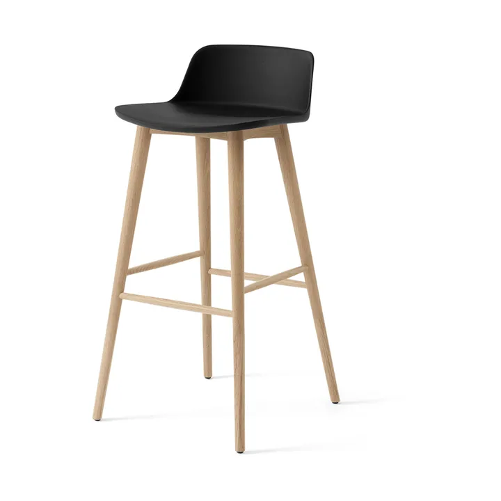 Rely HW123 bar stool - Black-lacquered oak, 75 cm - &Tradition
