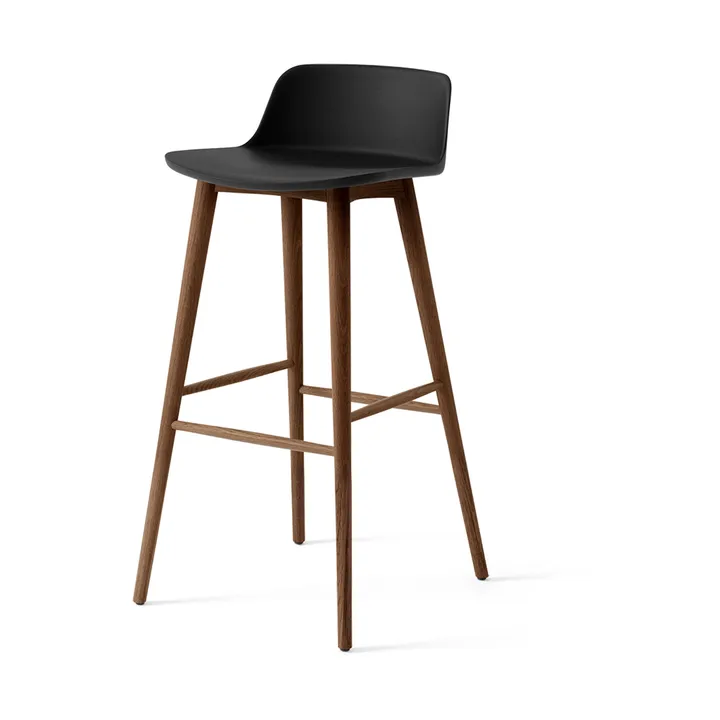 Rely HW123 bar stool - Black-lacquered walnut, 75 cm - &Tradition