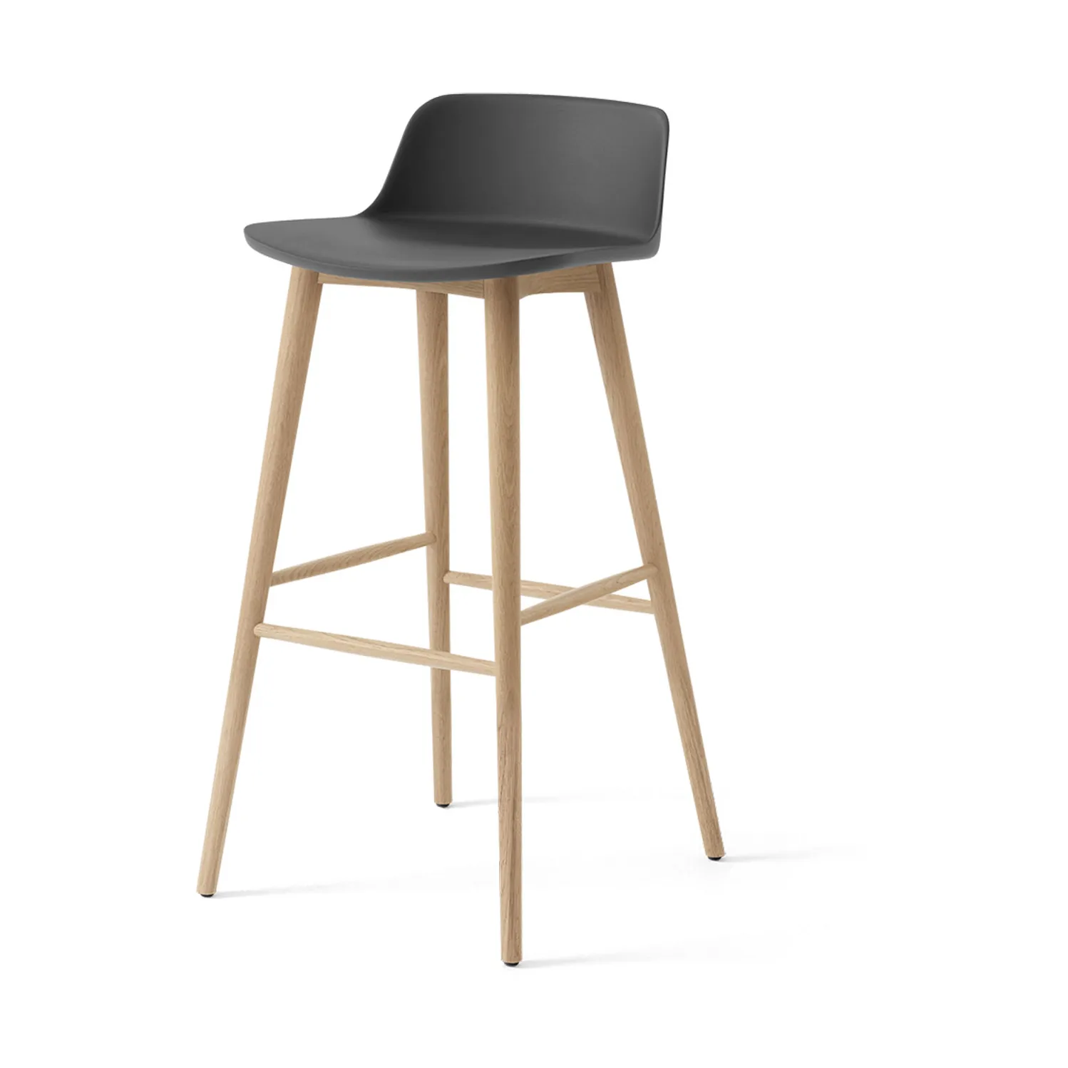 Rely HW123 bar stool, Stone grey-lacquered oak, 75 cm &Tradition