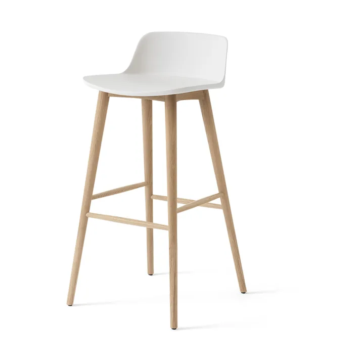 Rely HW123 bar stool - White-lacquered oak, 75 cm - &Tradition