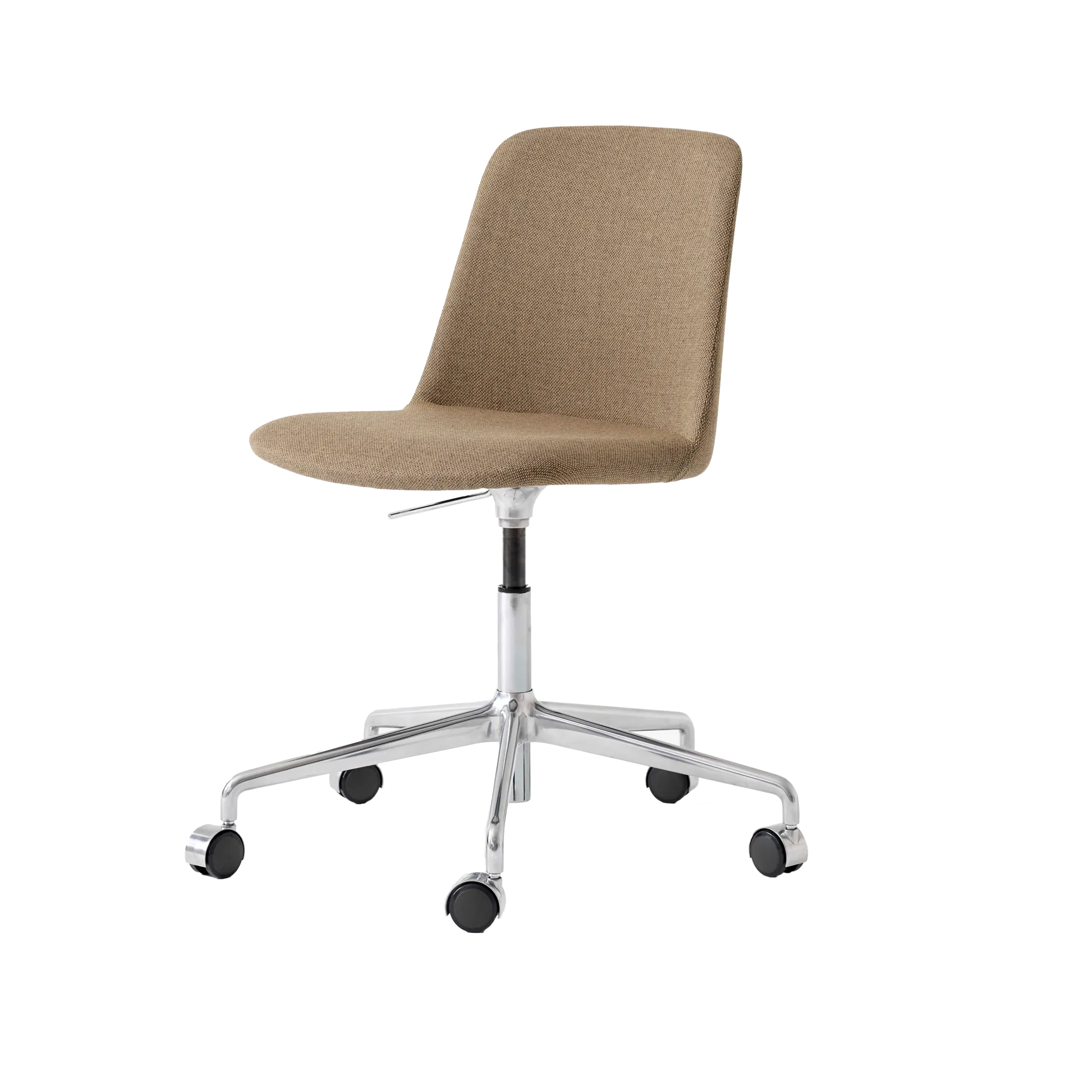 Rely HW30 office chair, Fabric re-wool 458 brown, aluminium base &Tradition
