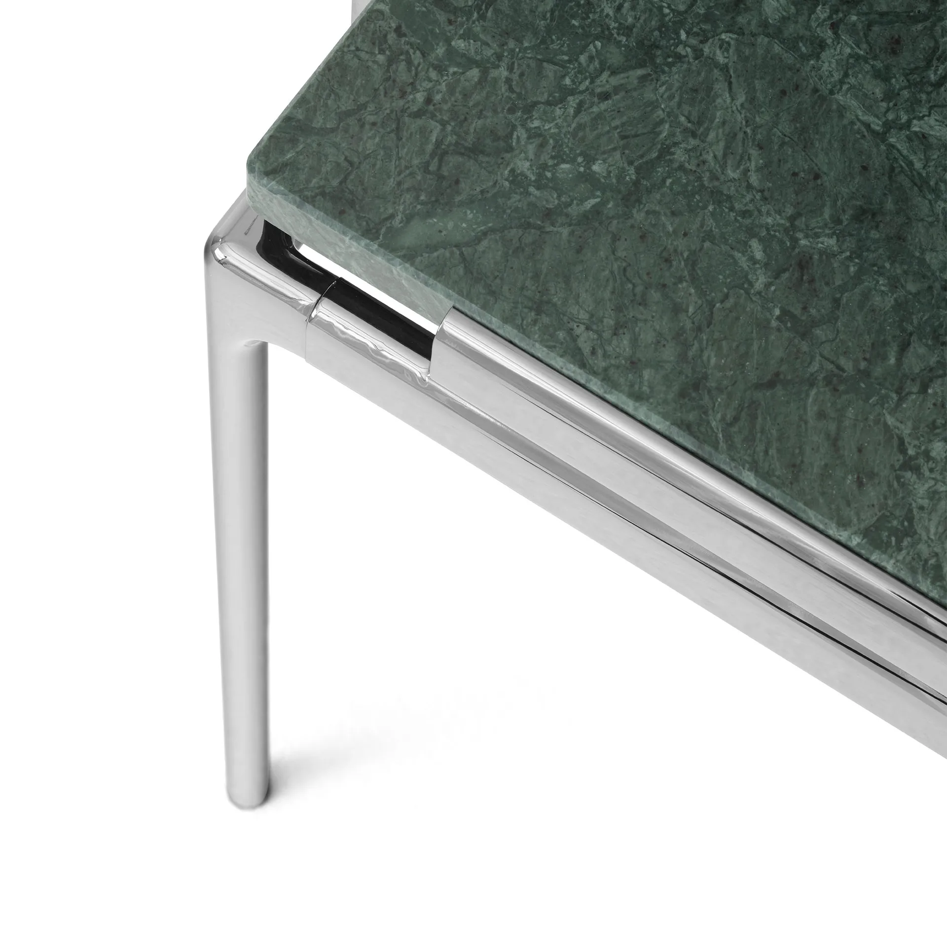 Sett LN11 side table, Verde guatemala-dark chrome &Tradition