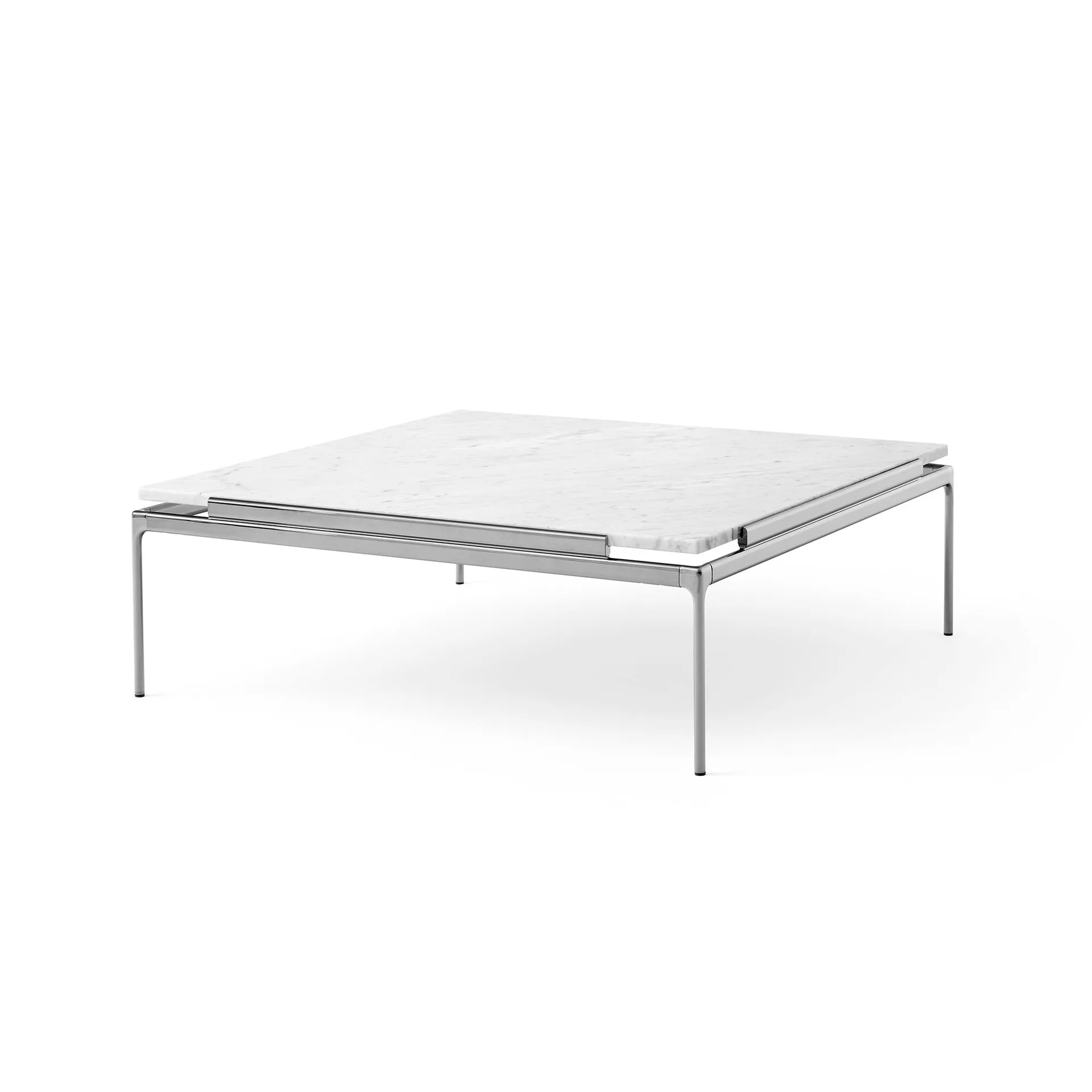 Sett LN13 coffee table, Bianco carrara-dark chrome &Tradition
