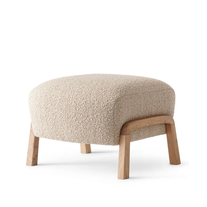 Wulff ATD3 footstool - Fabric karakorum 003 beige, white-oiled oak legs - &Tradition