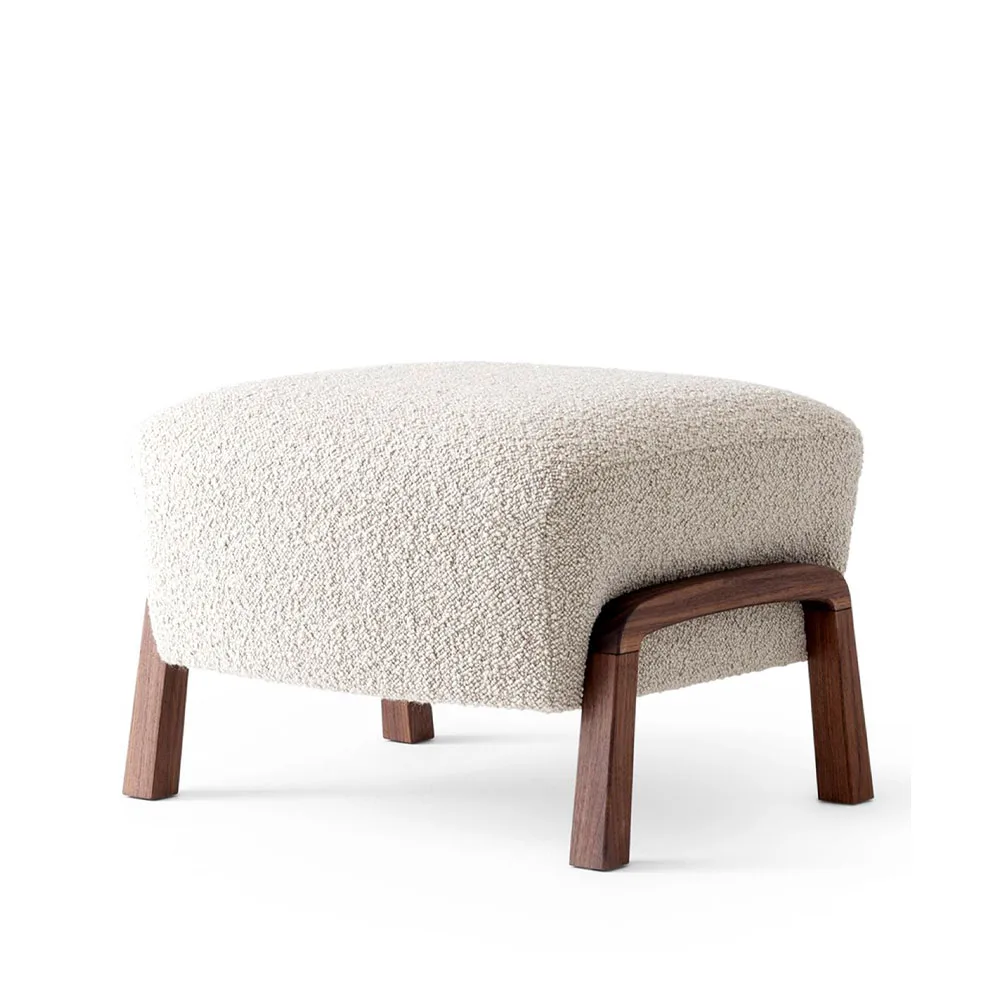 Wulff ATD3 footstool, Karakorum 003 beige-walnut legs &Tradition