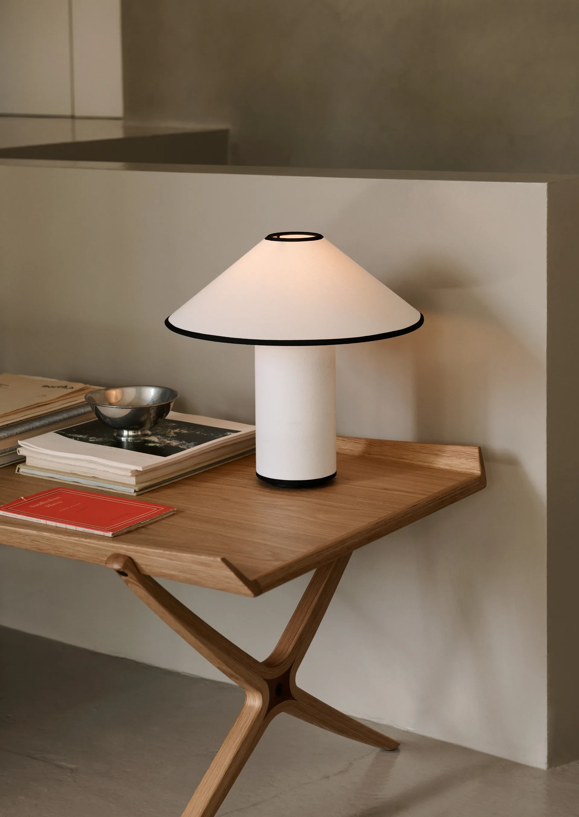 X HM13 coffee table 61x120 cm, Lacquered oak-walnut inserts &Tradition