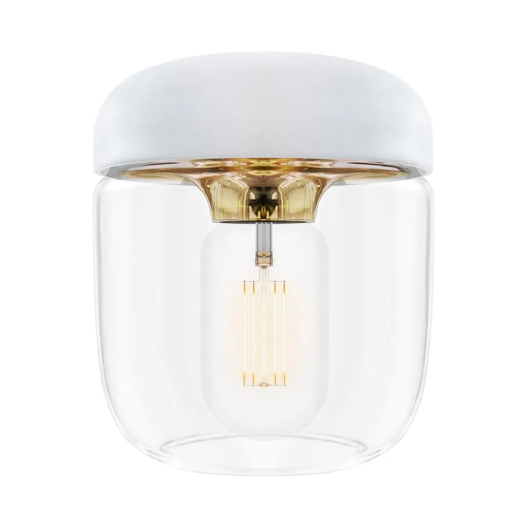 Acorn lamp shade white, polished brass Umage