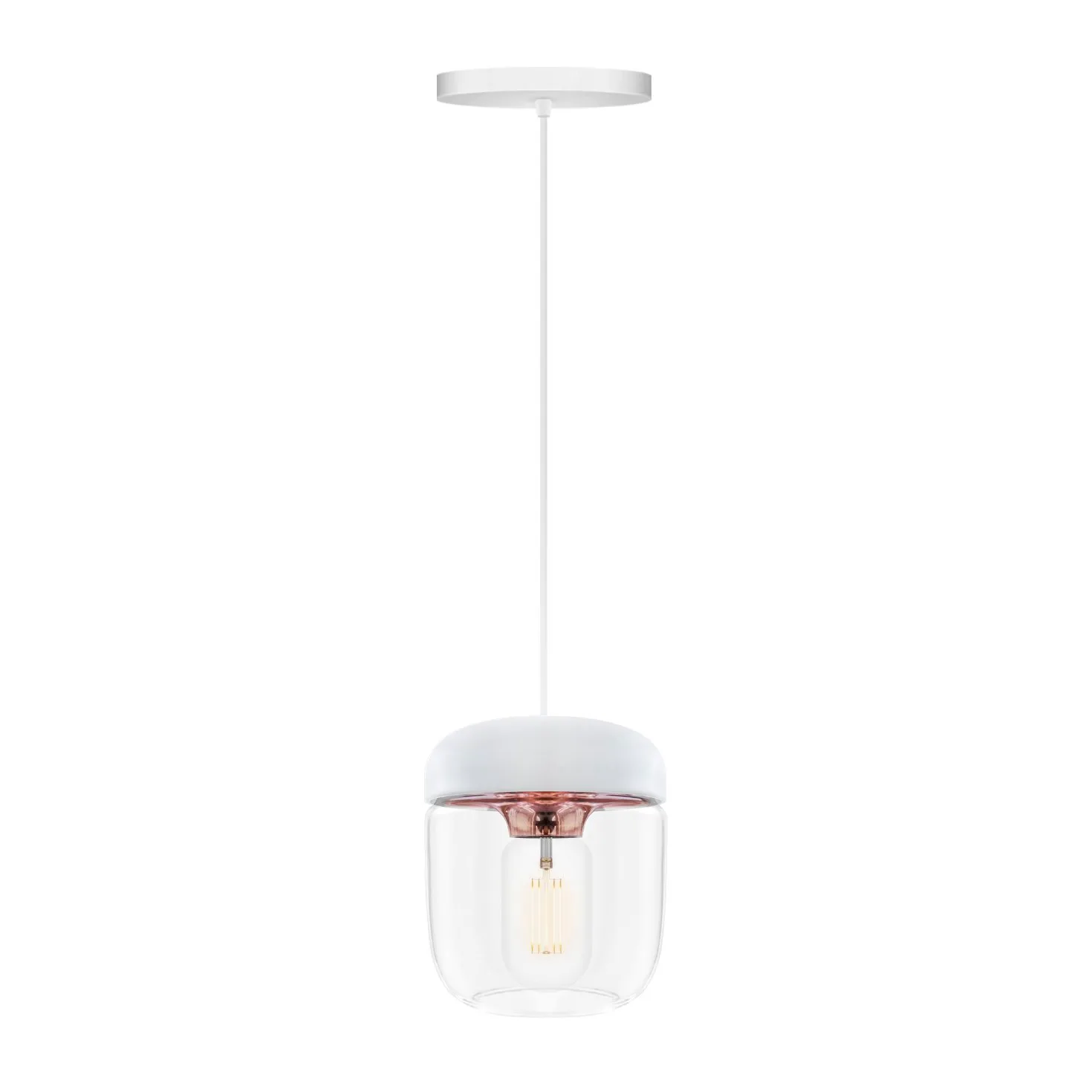 Acorn lamp shade white, polished copper Umage