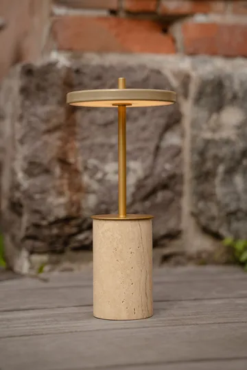 Asteria Move Mini table lamp Ø12x25,5 cm - Clay Travertine-brass - Umage