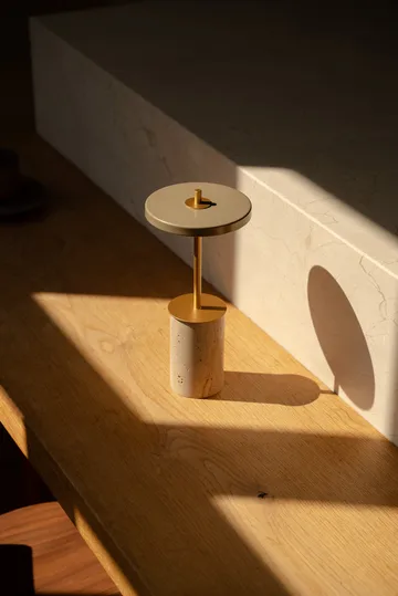 Asteria Move Mini table lamp Ø12x25,5 cm - Clay Travertine-brass - Umage