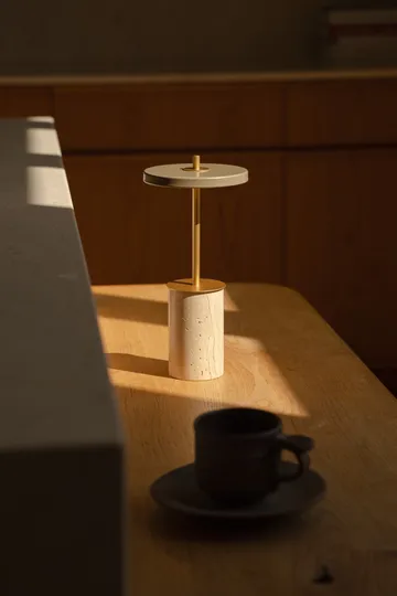Asteria Move Mini table lamp Ø12x25,5 cm - Clay Travertine-brass - Umage