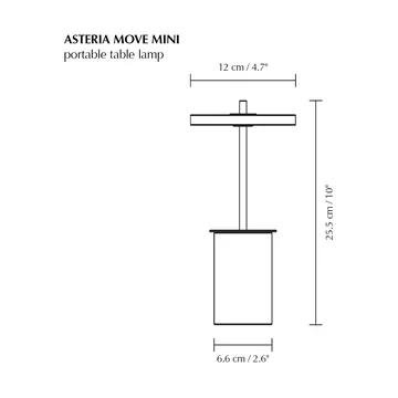 Asteria Move Mini table lamp Ø12x25,5 cm - Clay Travertine-brass - Umage
