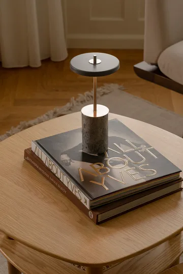 Asteria Move Mini table lamp Ø12x25,5 cm - Grey Marble-brass - Umage