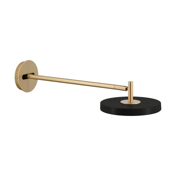 Asteria Wall wall lamp - Long, Black-brass - Umage