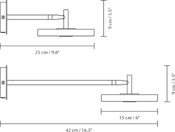 Asteria Wall wall lamp - Long, Nuance rose-brass - Umage