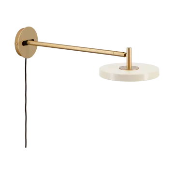 Asteria Wall wall lamp - Long, Pearl white-brass - Umage