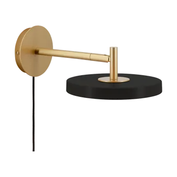 Asteria Wall wall lamp - Short, Black-brass - Umage