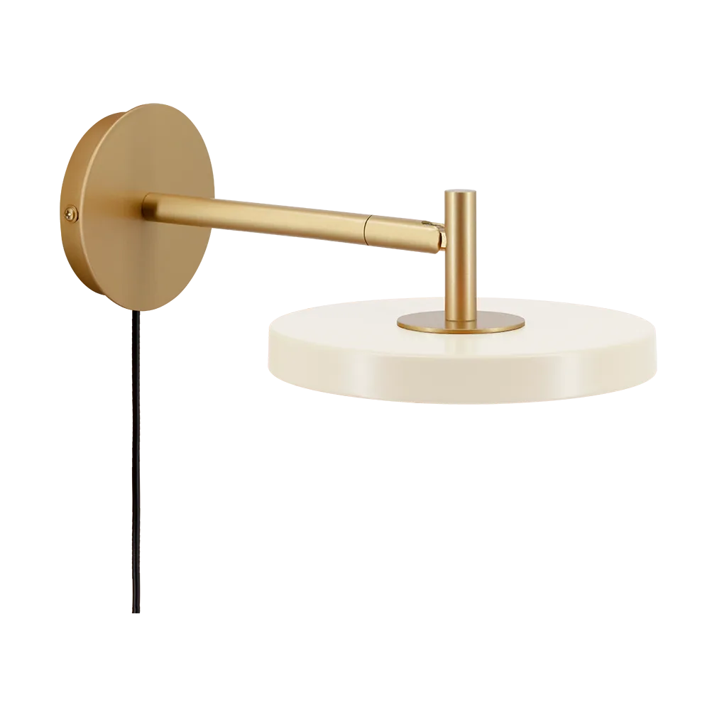 Asteria Wall wall lamp, Short, Pearl white-brass Umage