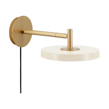 Asteria Wall wall lamp - Short, Pearl white-brass - Umage