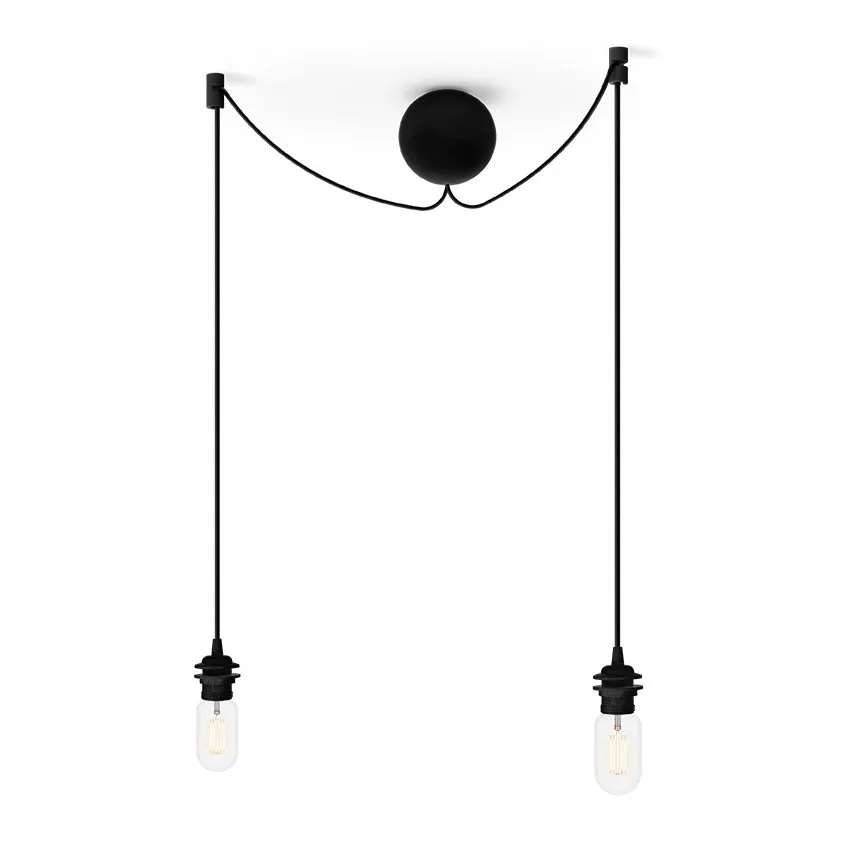 Cannonball ceiling cup with 2 cords, black Umage