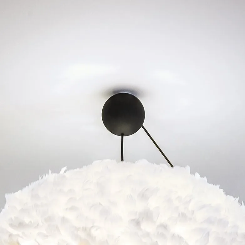 Cannonball ceiling cup with cord, black Umage