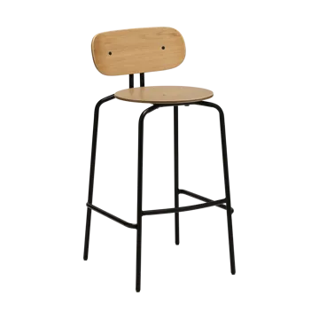 Curious bar stool 75 cm - Oak-black - Umage