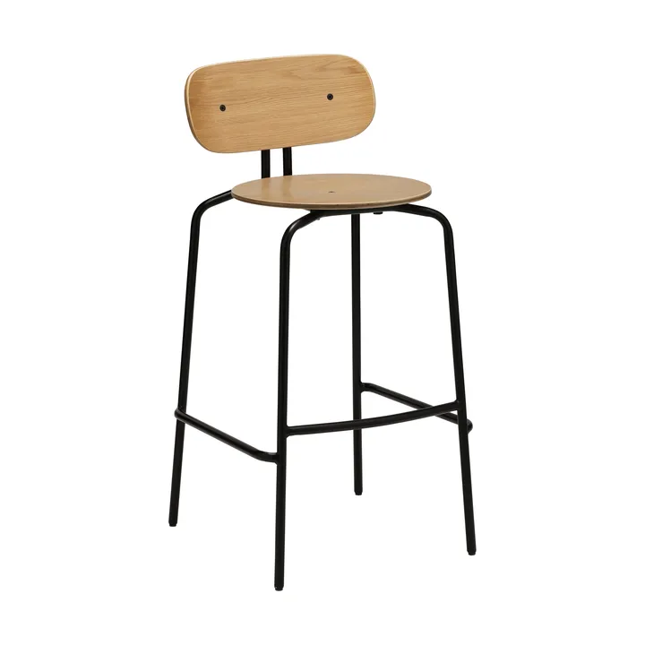 Curious bar stool 75 cm - Oak-black - Umage