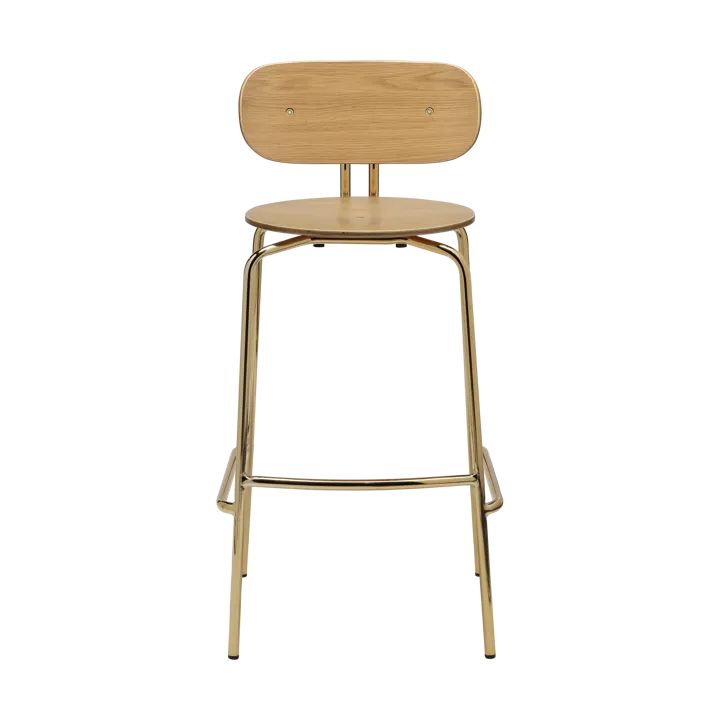 Curious bar stool 75 cm - Oak-brass - Umage