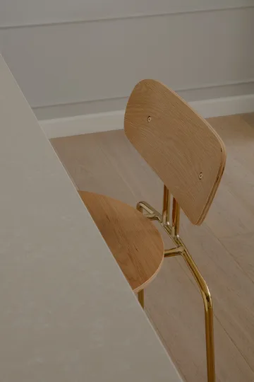Curious bar stool 75 cm - Oak-brass - Umage