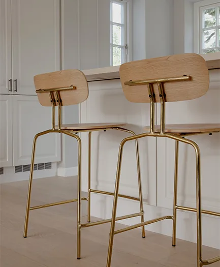 Curious barstool 65 cm, Oak-brass Umage