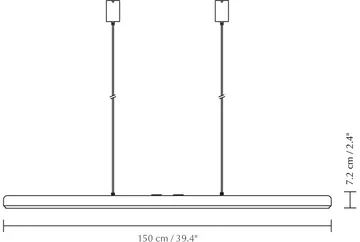 Hazel Branch 1.5m pendant - Black-brass - Umage