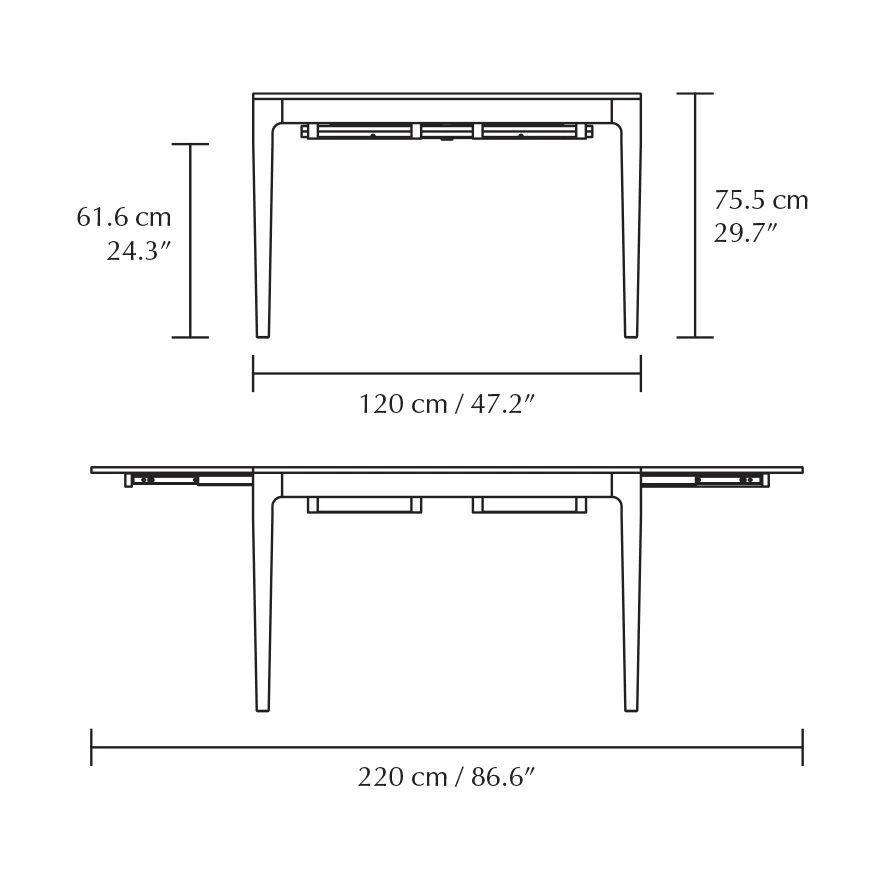 Heart'n'Soul dining table 90x120 cm, Dark oak Umage