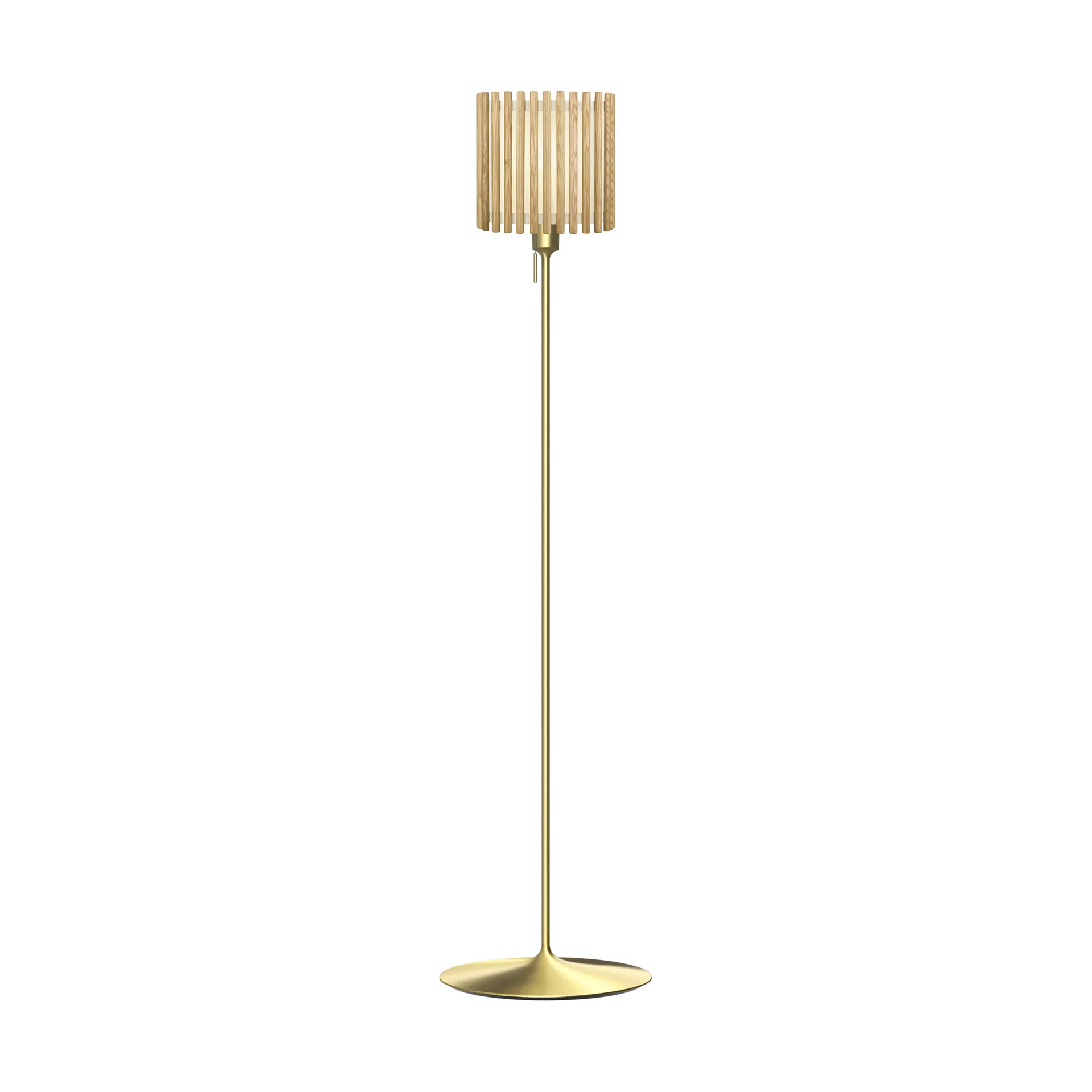 Komorebi floor lamp medium, Square oak-Brushed brass Umage
