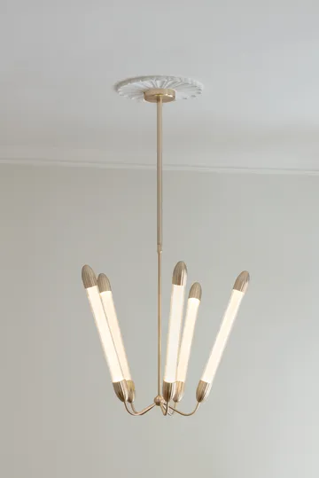 Lemon Squeeze Penta long ceiling lamp - Plated brass - Umage