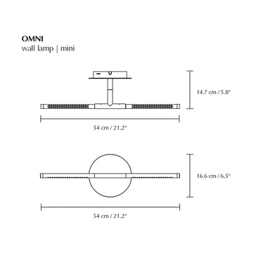 Omni wall wall lamp mini - Brass - Umage