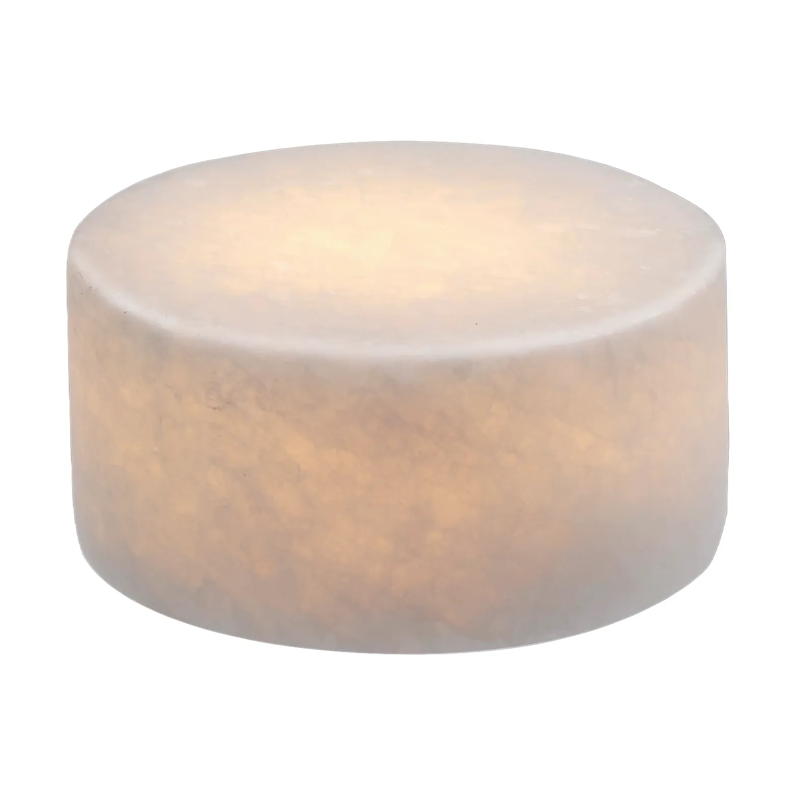 Marble table candle, White silk matte, Ø8x4 cm Unison