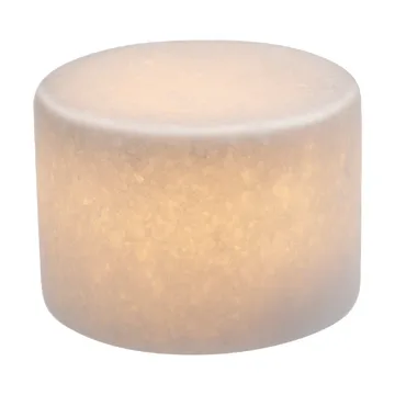 Marble table candle - White silk matte, Ø8x6 cm - Unison