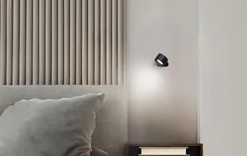 No Cable rechargeable wall lamp - Black, Ø8x4.5 cm - Unison