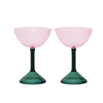 Urban Nature Culture gift set coupe glasses 2-pack - Pink - URBAN NATURE CULTURE