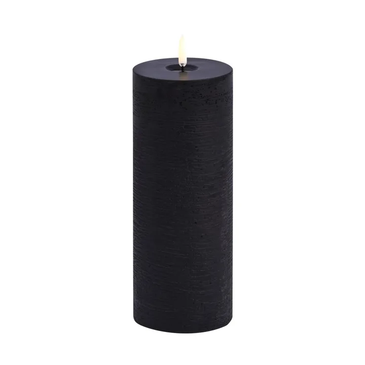 Uyuni LED Block Candle melted - Black rustic, Ø7.8x20 cm - Uyuni Lighting