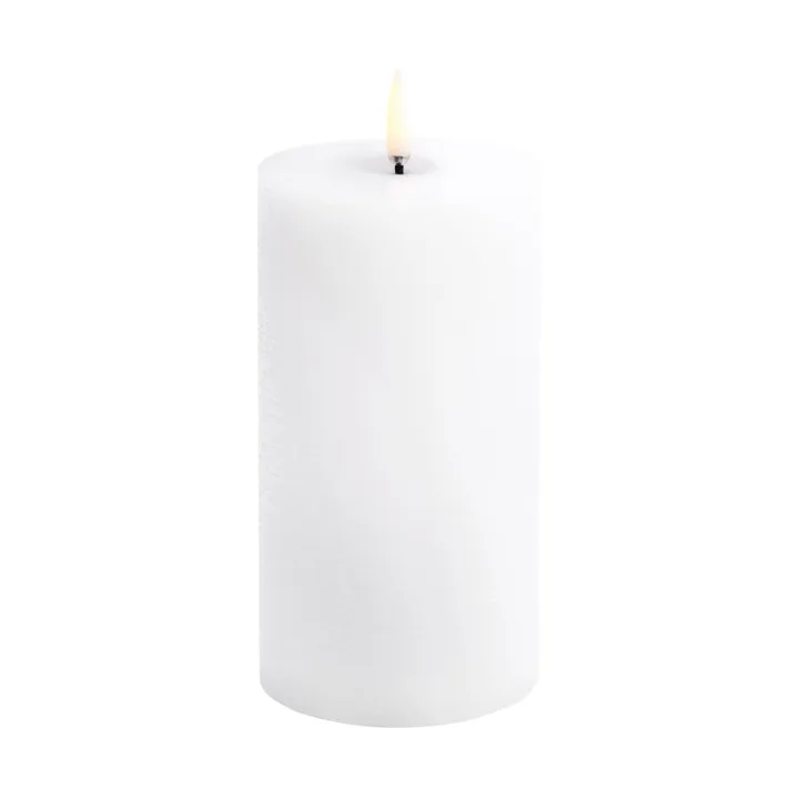 Uyuni LED Block Candle melted - White rustic, Ø7.8x15 cm - Uyuni Lighting