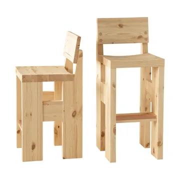 001 Bar Stool bar stool - Matte oil-waxed pine, 75 cm - Vaarnii