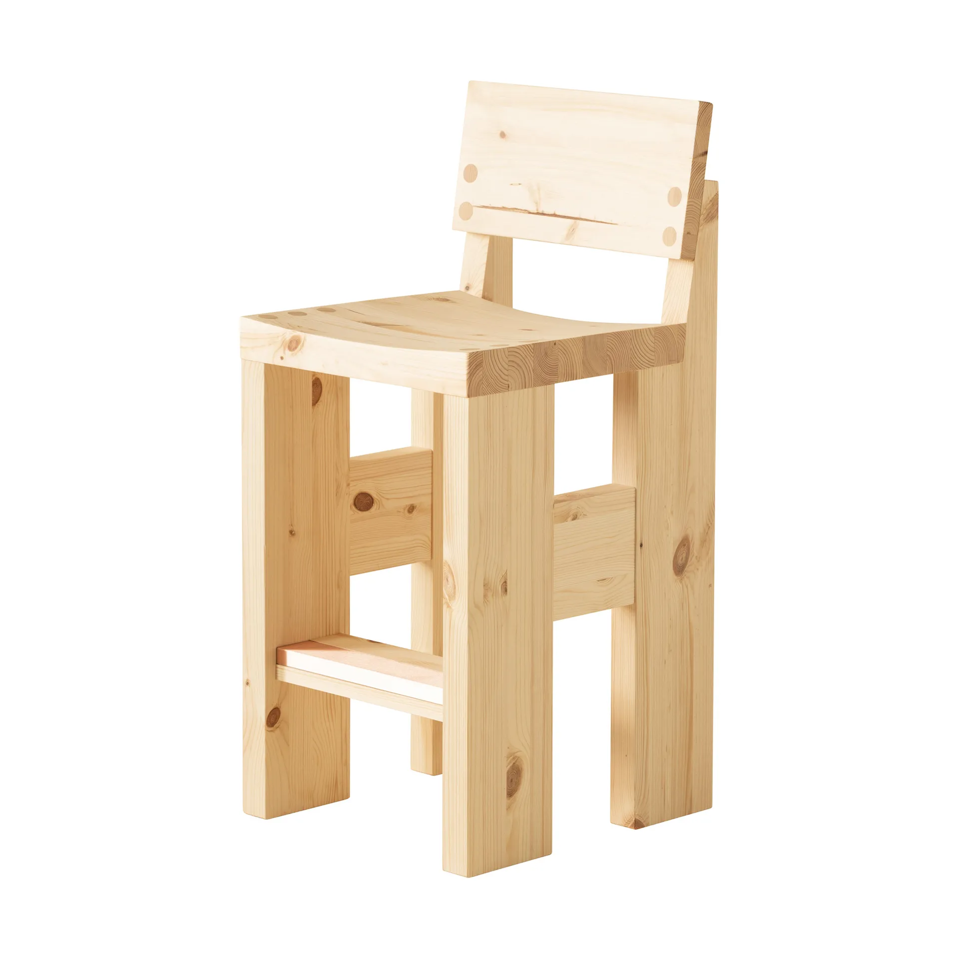 001 Bar Stool bar stool, Matte oiled-waxed pine, 65 cm Vaarnii